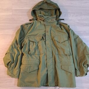 VTG John Ownbey M-65 Field Jacket Olive Green OG-107 Medium Short US Army 1980s